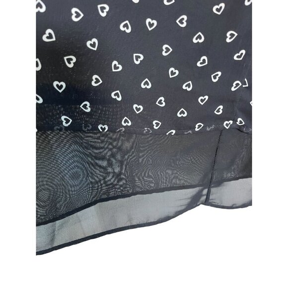 Torrid Top 5X Black Sheer Heart Novelty Retro Mod Whimsical Preppy 80s Boho - Picture 7 of 13